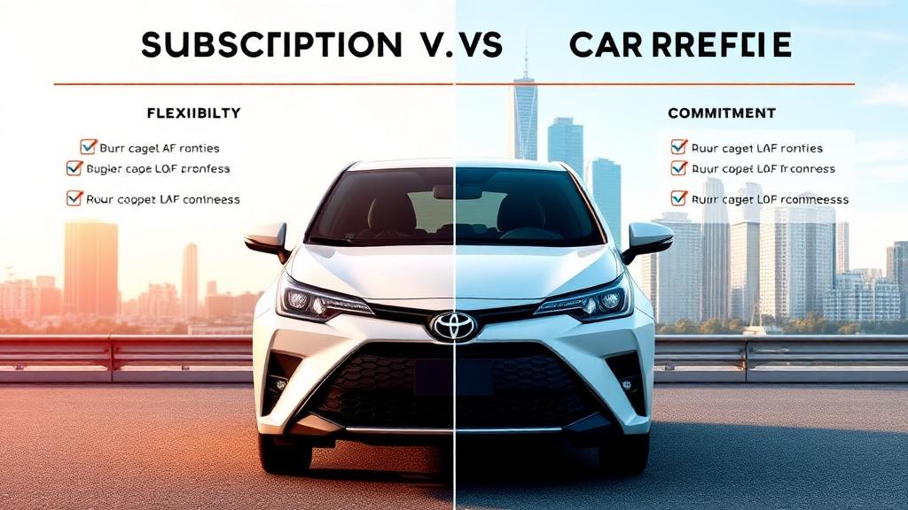 Car subscription vs car rental Melbourne comparison showing Toyota hybrid with cost breakdown