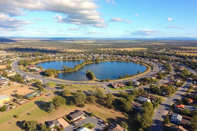 Uber driver guide for Caroline Springs suburb Melbourne showing lake and residential estates