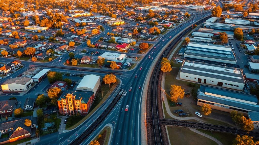Uber driver guide for Thomastown suburb Melbourne showing industrial area and train station